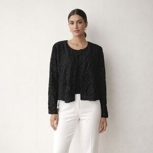 Impressions Black Lace Jacket